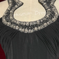 Halter Dark Grey Chiffon Prom Dress U Cutout Neck Silver Rhinestone Beaded Formal Dress gh9552
