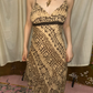 Brown Sexy Vintage Floral Spaghetti Strap Fitted Waist Prom & Evening Party Dress gh8422