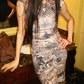 Light Coffee Vintage Paisley Floral Print Sleeveless Fitted Waist Slim Sexy Prom & Evening Party Dress gh8380