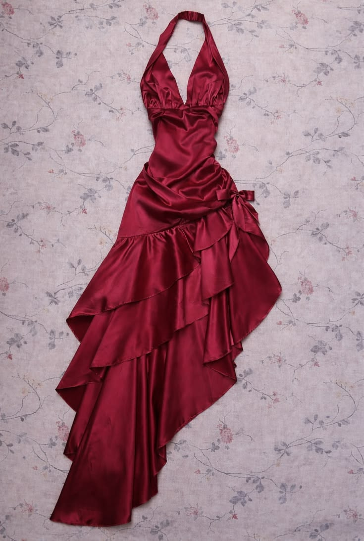 Satin Halter Fitted Waist Sexy Prom Evening Gown gh7305