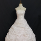 Blush Pink Strapless Romantic Gown with Lace Trim, Fitted Waist and Voluminous Princess Skirt, Wedding Dress & Bridal Gown gh8278