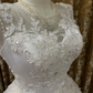 White Vintage Sleeveless Waist-Cinched Puffy Skirt Prom Dress, Graduation Gown, Wedding Dress gh7248