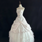 Blush Pink Strapless Romantic Gown, Fitted Waist, Lace Fabric, Fluffy Bud Skirt, Wedding Dress & Bridal Gown gh8187
