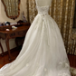 White Vintage Sleeveless Waist-Cinched Puffy Skirt Prom Dress, Graduation Gown, Wedding Dress gh7248