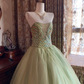 Light Green Strapless Sequin Waist-Cinched Voluminous Skirt Prom Gown, Evening Party Dress, Birthday Ball Gown gh7278