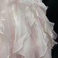 Blush pink strapless lovely long romantic gown with cinched waist and fluffy tiered cake skirt, wedding dress & bridal gown gh8232