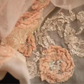 Peach Pink Strapless Ball Gown, Sweetheart Neckline 3D Floral Appliqué High Waist Back Big Bow Flowy Tulle A‑Line Long Formal Dress gh9109