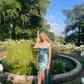 Blue Fashion Elegant Sweetheart Neck Long Slim Fit Satin Slit Ball Gown Evening Gown Garden Party Gown Graduation Gown Prom Gown Wedding Guest Party Gown Bridesmaid Gown gh3985