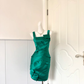 Women Emerald Green Homecoming Dress, Square Neck Wide Strap Satin Fabric 3D Origami Layer Fold Bow Accent Fitted Bodycon Mini Party Dress gh9213