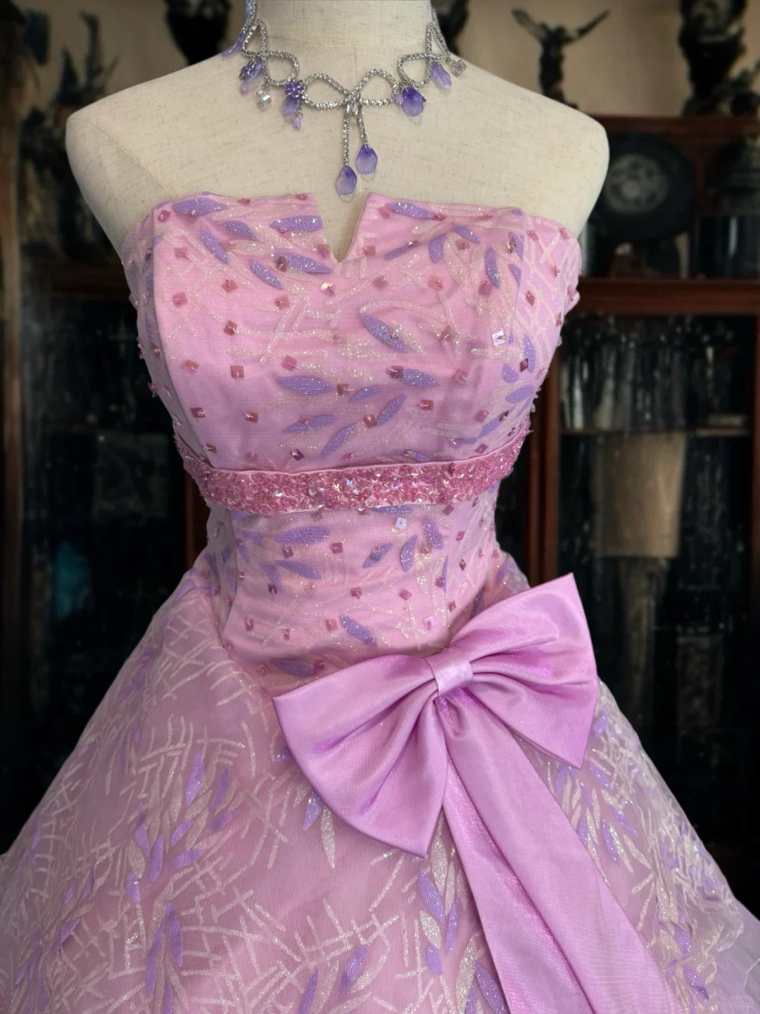 Girlhomeshops - Robe de bal longue princesse en tulle rose scintillant gh5358