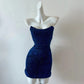 Blue Sequined Homecoming Dress Short Prom Dress Evening Dress Party Dress gh4478
