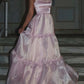 Rosa Mode Elegante Glänzende A-linie Spaghetti Strap Lange satin Spitze Ballkleid, Abendkleid, Party Kleid gh3517