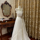 White Strapless Waist-Cinched Elegant Prom Dress, Graduation Prom Gown, Wedding Dress gh7249