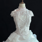 White Lace Romantic Gown, Cinched Waist, Voluminous Princess Skirt, Wedding Dress & Bridal Gown gh8188