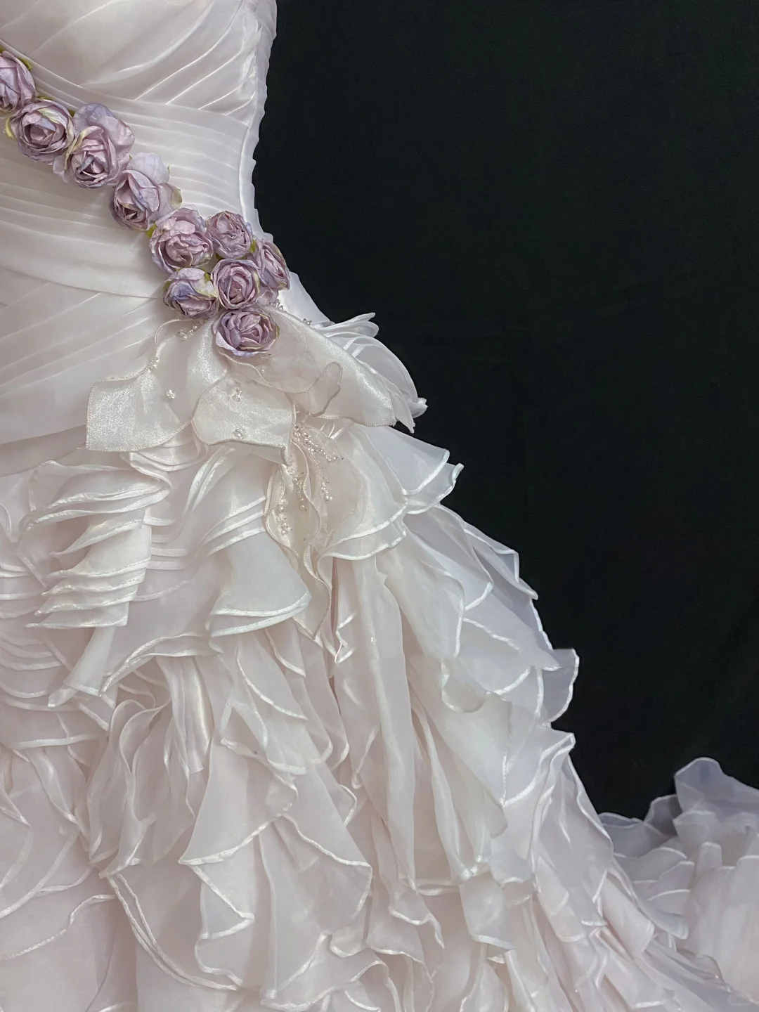 Blush Pink Strapless Sexy Long Romantic Wedding Dress, Fitted Waist & Bodycon Silhouette gh8329