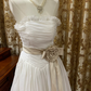 White Strapless Waist-Cinched Elegant Prom Dress, Graduation Prom Gown, Wedding Dress gh7249