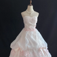 Blush Pink Strapless Elegant Romantic Gown, Cinched Waist, Voluminous Princess Skirt, Wedding Dress & Bridal Gown gh8148