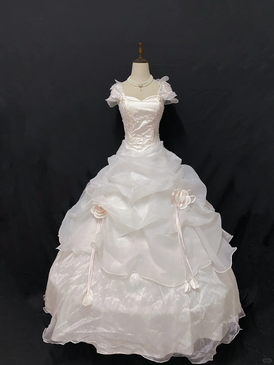 Blush Pink Vintage Long Romantic Gown, Cinched Waist, Voluminous Princess Skirt, Wedding Dress & Bridal Gown gh8233