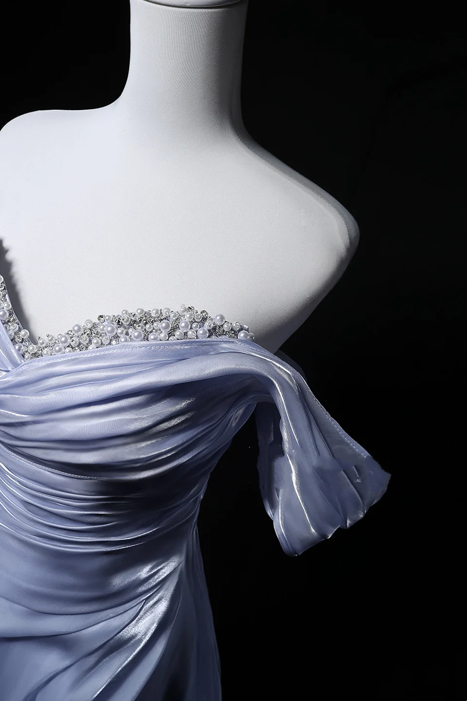 Lavender Purple Off-Shoulder Waist-Cinched Fitted Elegant Long Evening Dress, Fairy Gown, Romantic Gown gh7476