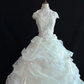 White Lace Romantic Gown, Cinched Waist, Voluminous Princess Skirt, Wedding Dress & Bridal Gown gh8188