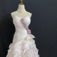 Blush Pink Strapless Sexy Long Romantic Wedding Dress, Fitted Waist & Bodycon Silhouette gh8329