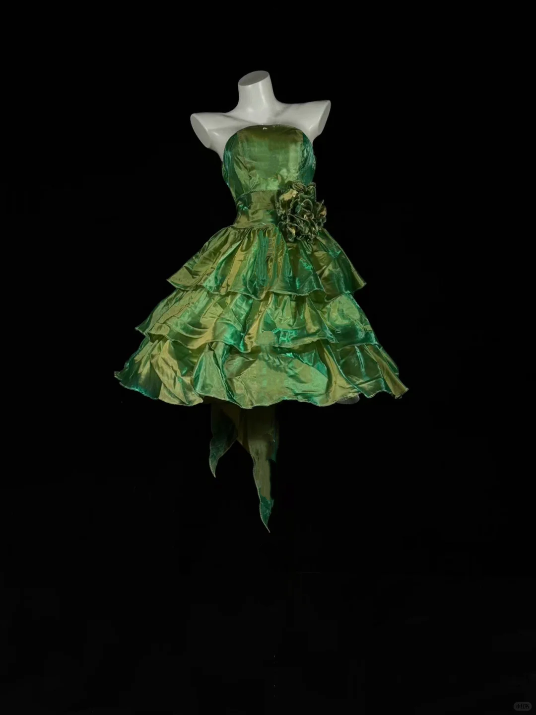 Green Strapless Vintage Short Evening Gown gh7145