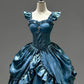 Blue Gorgeous Elegant Exquisite Long Satin Floor Length Ball Gown Evening Gown Wedding Dress gh4134