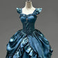 Hellblaues, geheimnisvolles Vintage-Mode-elegantes langes Satin-Ballkleid-Abendkleid-Partykleid gh4248