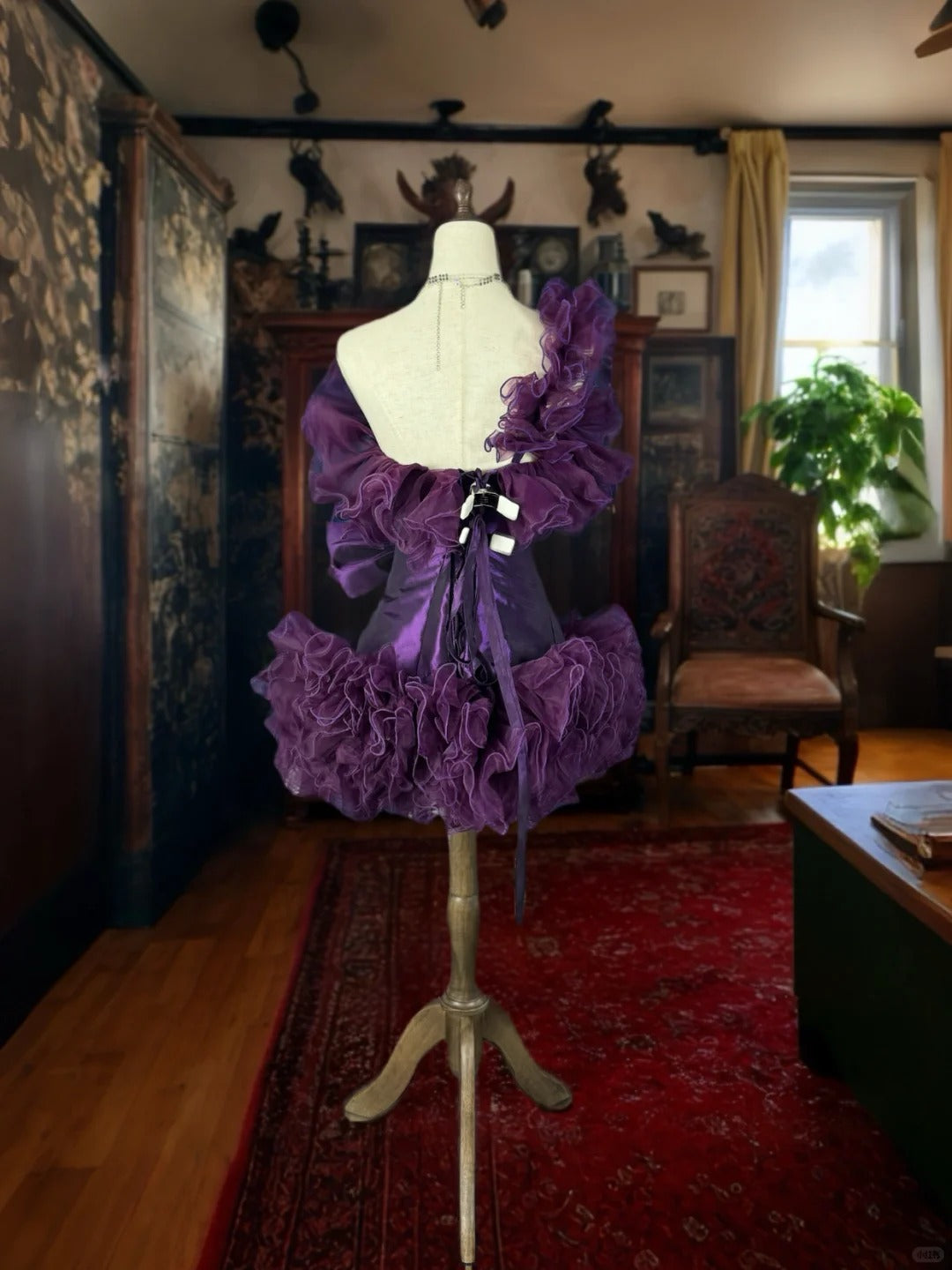 Girlhomeshops - Lila Einzigartiges Tüll-Prinzessinnenkleid, kurz, formelles Heimkehrkleid, Geburtstagspartykleid, gh5357