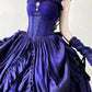 Purple Vintage Fashion Elegant Long Satin Floor Length Ball Gown Evening Dress Party Dress gh4249