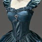 Blue Gorgeous Elegant Exquisite Long Satin Floor Length Ball Gown Evening Gown Wedding Dress gh4134