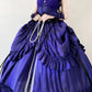 Purple Vintage Fashion Elegant Long Satin Floor Length Ball Gown Evening Dress Party Dress gh4249
