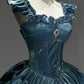 Blue Gorgeous Elegant Exquisite Long Satin Floor Length Ball Gown Evening Gown Wedding Dress gh4134