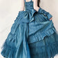 Hellblaues, geheimnisvolles Vintage-Mode-elegantes langes Satin-Ballkleid-Abendkleid-Partykleid gh4248