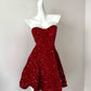 Red Shiny Fashion Short Mini Sequin Homecoming Dress Birthday Party Dress gh3797