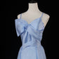 Blue/Brown/Red Spaghetti Strap Elegant Long Satin Ball Gown Evening Dress Party Dress gh4539