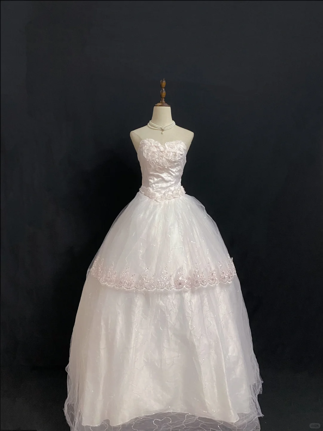 Blush Pink Strapless Long Vintage Romantic Gown, Fitted Waist, Voluminous Princess Skirt, Wedding Dress & Bridal Gown gh8280