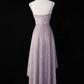 Robe de soirée rose brillante, courte devant et longue derrière, col pivotant en satin, robe de cérémonie élégante pour le passage à l'âge adulte, robe de bal quotidienne, robe de soirée, robe de soirée gh4538