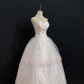 Blush Pink Strapless Long Vintage Romantic Gown, Fitted Waist, Voluminous Princess Skirt, Wedding Dress & Bridal Gown gh8280