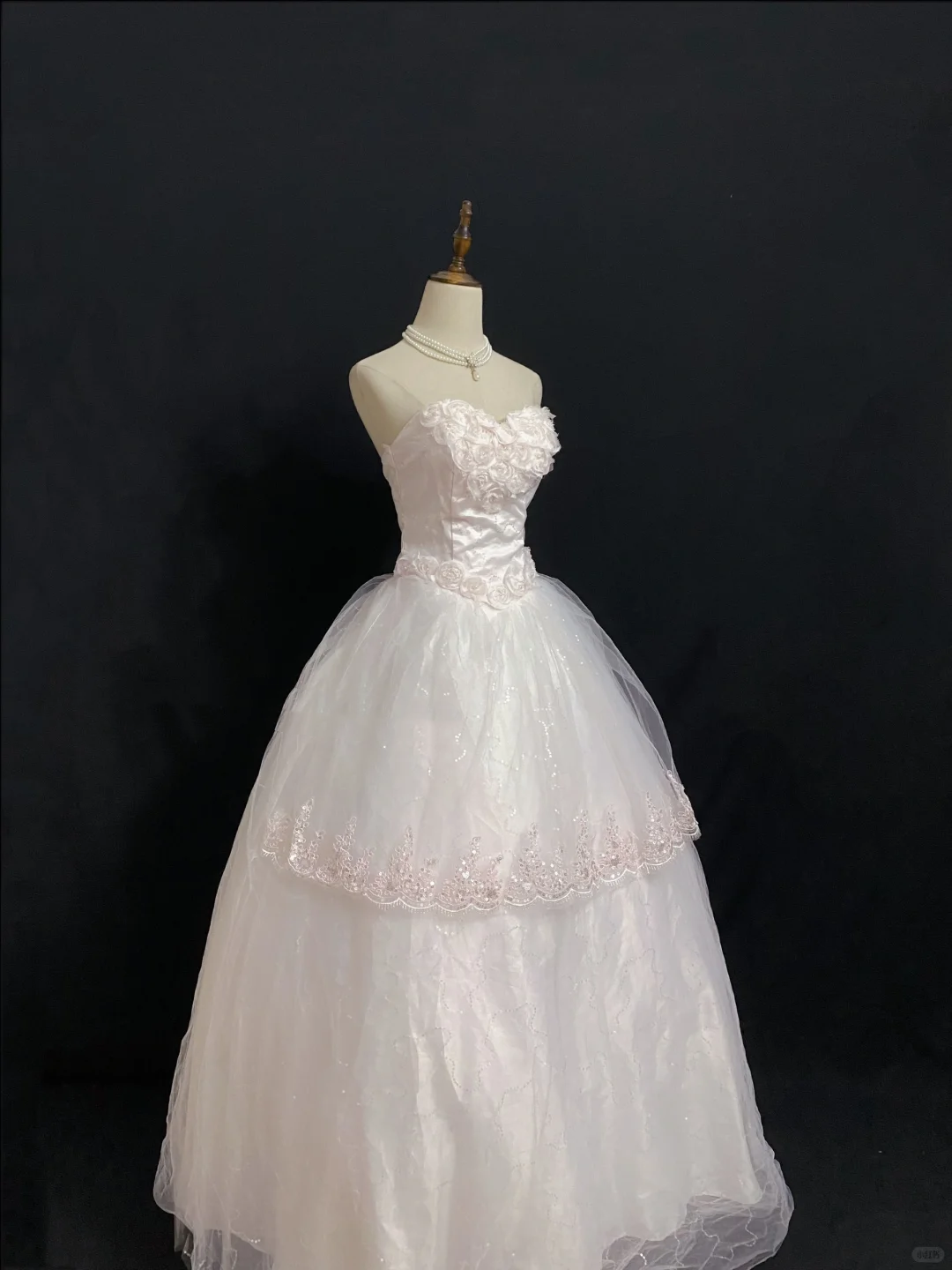 Blush Pink Strapless Long Vintage Romantic Gown, Fitted Waist, Voluminous Princess Skirt, Wedding Dress & Bridal Gown gh8280