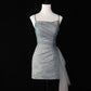 Robe de soirée courte et scintillante argentée, dos nu, robe de bal, robe de soirée, gh4541