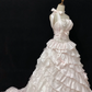 Blush Pink Strapless Long Romantic Dress, Cinched Waist, Voluminous Tiered Skirt, Wedding Gown gh8104