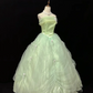 Light Green Off-the-Shoulder Romantic Gown, Cinched Waist, Voluminous Princess Skirt, Wedding Dress & Bridal Gown gh8189