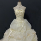 Pale Yellow Strapless Long Romantic Gown, Cinched Waist, Voluminous Princess Skirt, Wedding Dress & Bridal Gown gh8234