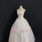 Blush Pink Strapless Long Vintage Romantic Gown, Fitted Waist, Voluminous Princess Skirt, Wedding Dress & Bridal Gown gh8280