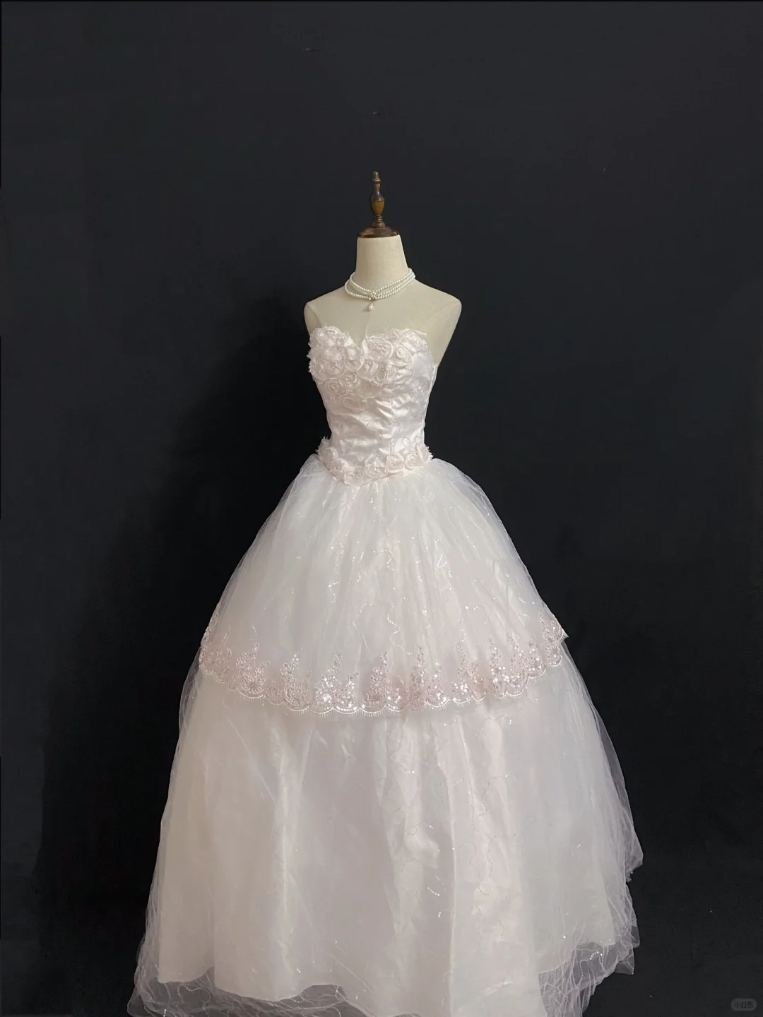 Blush Pink Strapless Long Vintage Romantic Gown, Fitted Waist, Voluminous Princess Skirt, Wedding Dress & Bridal Gown gh8280