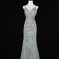 Robe de soirée sirène argentée brillante, coupe ajustée, longue, en satin, robe de remise de diplôme, gh4545
