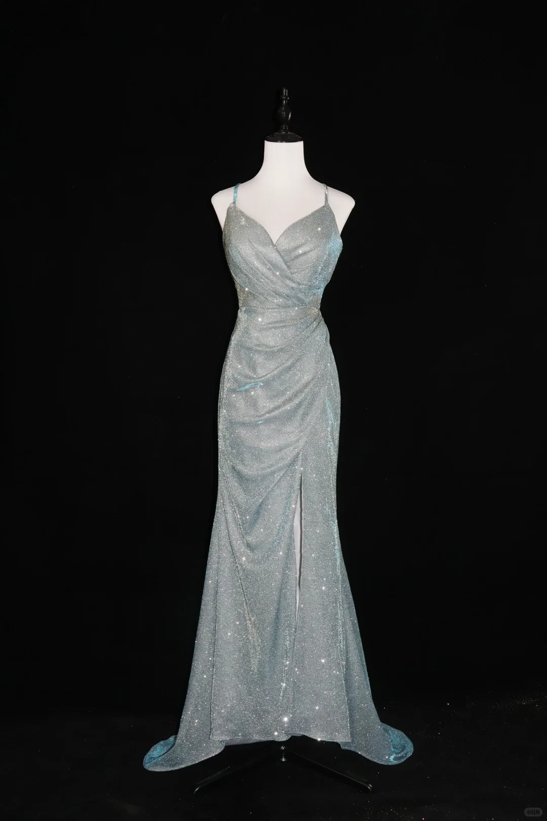 Robe de soirée sirène argentée brillante, coupe ajustée, longue, en satin, robe de remise de diplôme, gh4545