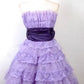 girlhomeshops-Lila und rosa kurzes mehrlagiges Tüll-Prinzessinnen-Heimkehrkleid gh5770