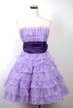 girlhomeshops-Lila und rosa kurzes mehrlagiges Tüll-Prinzessinnen-Heimkehrkleid gh5770